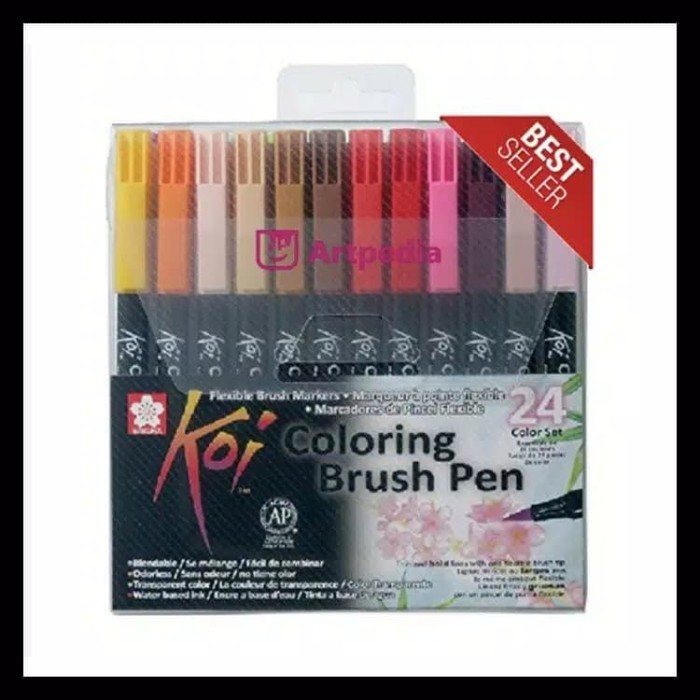 

T E R B A R U Set Sakura Koi Coloring Brush Pen Isi 48 - Koi Brushpen Set Kualitas