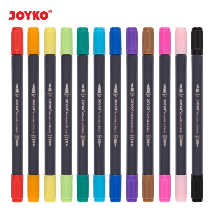 

T E R B A R U SALE!! COLOR BRUSH PEN PENA KUAS WARNA JOYKO CLP-43 12 WARNA COLOR