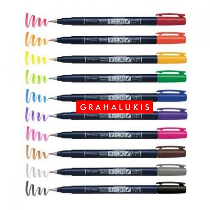 

T E R B A R U [Dijual] Tombow Fudenosuke Brush Pen Hard Tip Colors Set 10 [Terlaris]