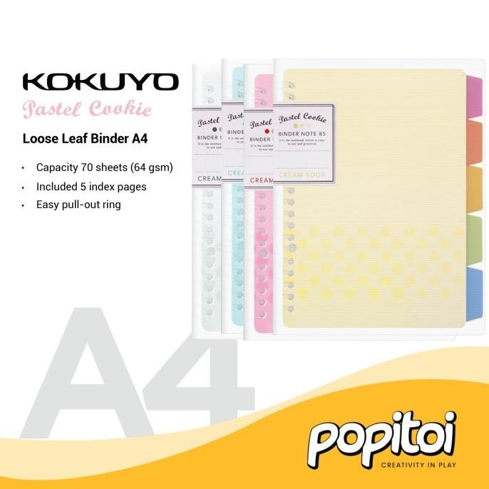 

TERMURAH - Kokuyo Pastel Cookie Loose Leaf Binder A4 Notebook Folder