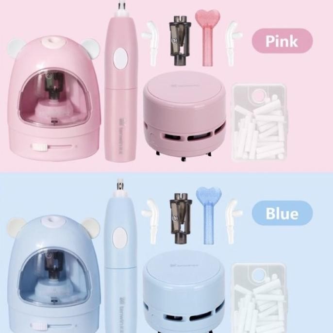 

BEBAS ONGKIR - tenwin electric stationery set alat tulis penghapus serutan electric