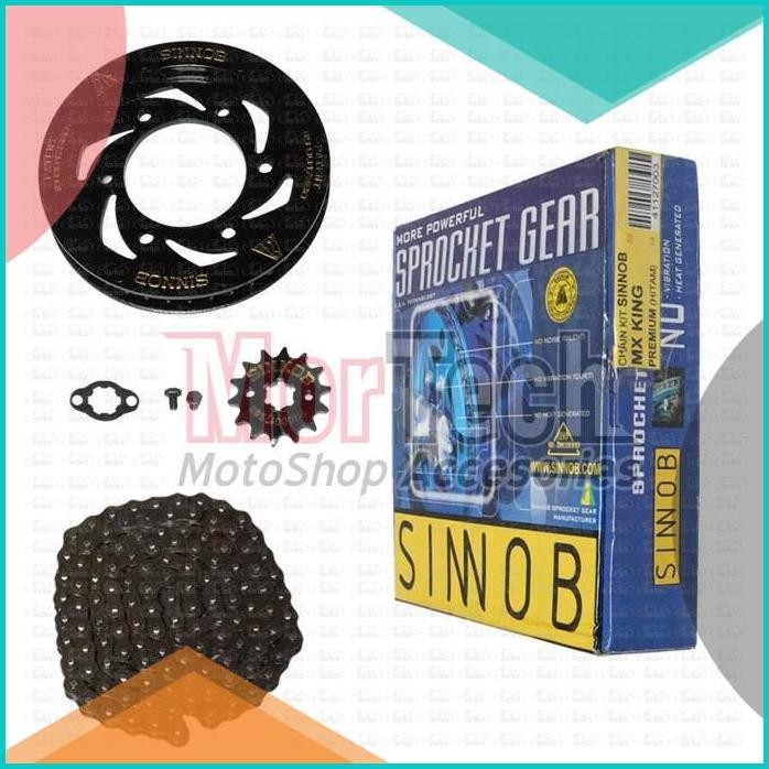 Chain Kit Gear Set Rantai Motor Sinnob Jupiter MX King Premium 140BZ4