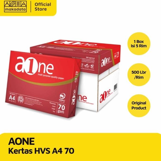 

BEBAS ONGKIR - KERTAS HVS | PRINT | FOTOCOPY A-ONE A4 70 GRAM (1 BOX) MURAH