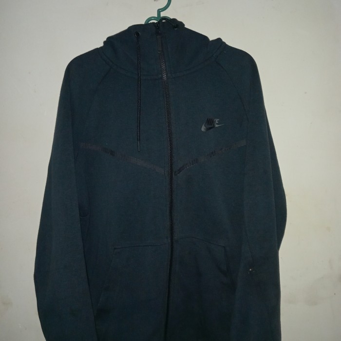 NIKE TECH FLEECE JACKET, BLUE NAVY, SIZE L
