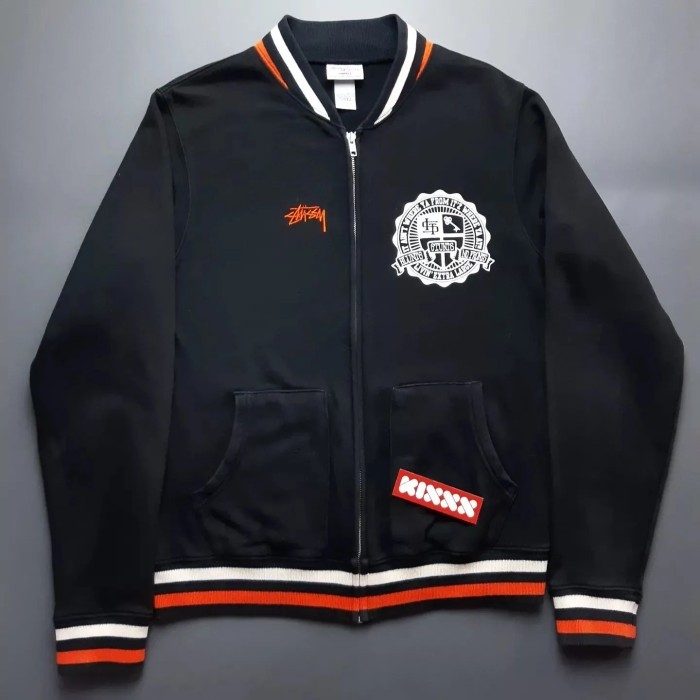 VINTAGE STUSSY JACKET BLACK WHITE ORANGE