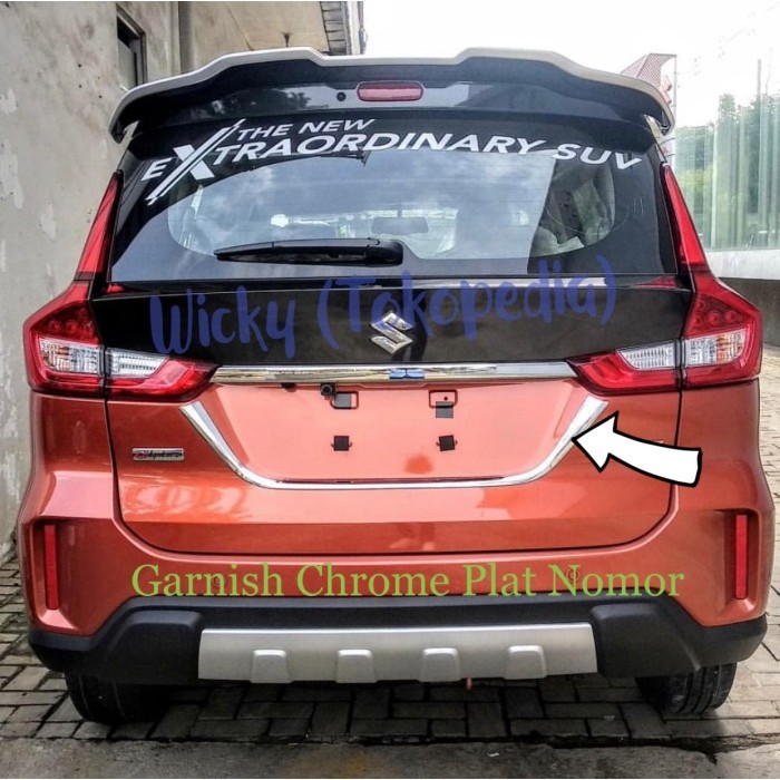 GARNISH LIS CHROME ALL NEW ERTIGA - XL7 2020 BAGASI PLAT NOMOR SGP