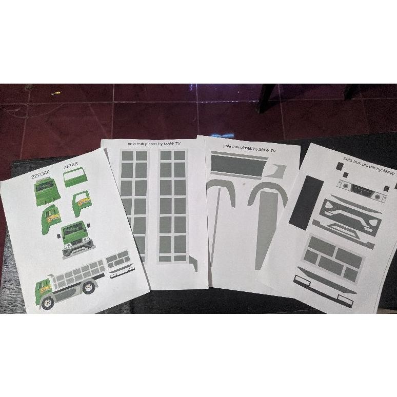 Sasis Miniatur  Truk Plastik + Pola Untuk Modif Mainan