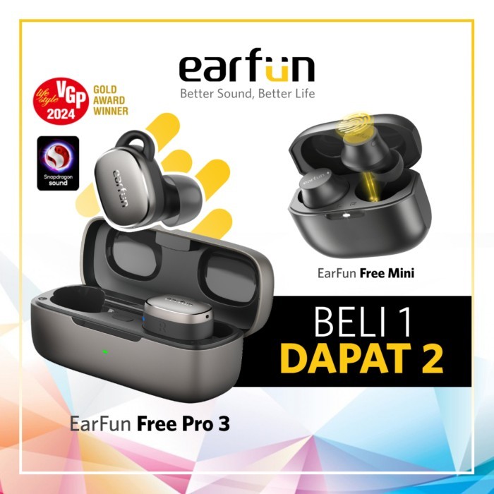 TERLARIS EarFun Free Pro 3 - Black - Bonus EarFun Free Mini