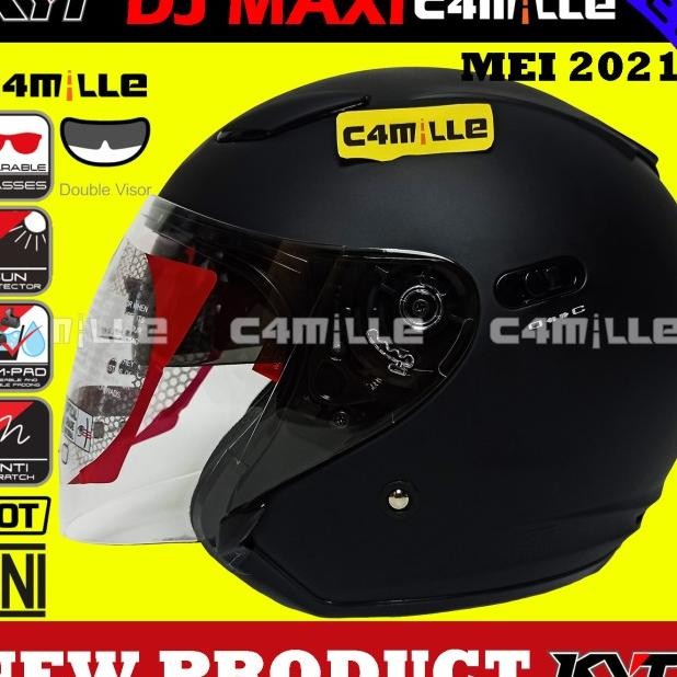 Helm Kyt Dj Maxi Solid Double Visor Half Face Bukan Dj Maru
