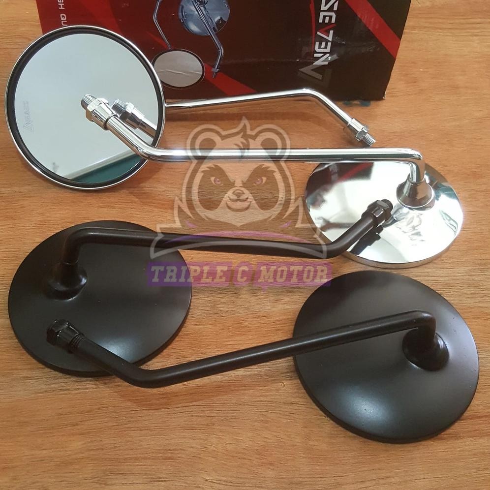 Kekinian Spion Retro Tangkai Panjang Yamaha Fazzio Mio Soul Xeon M3 Fino Jadul Klasik Black Crom Sev