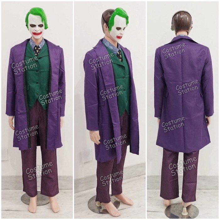 Ready Kostum Joker / Costume Supervillain Batman Dc Clown Badut Halloween