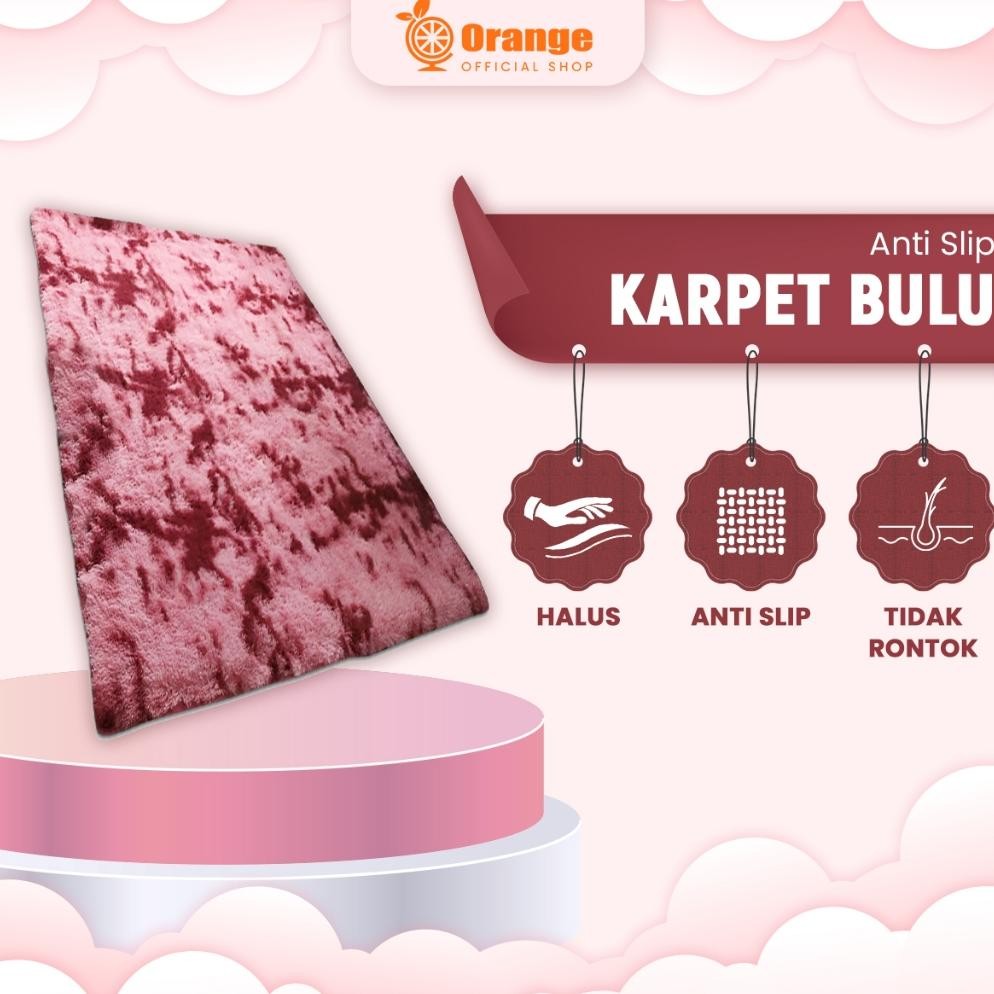 Termurah Orange Karpet Bulu Rasfur Ukuran 90Cmx150Cm Karpet Bulu Aesthetic Promo