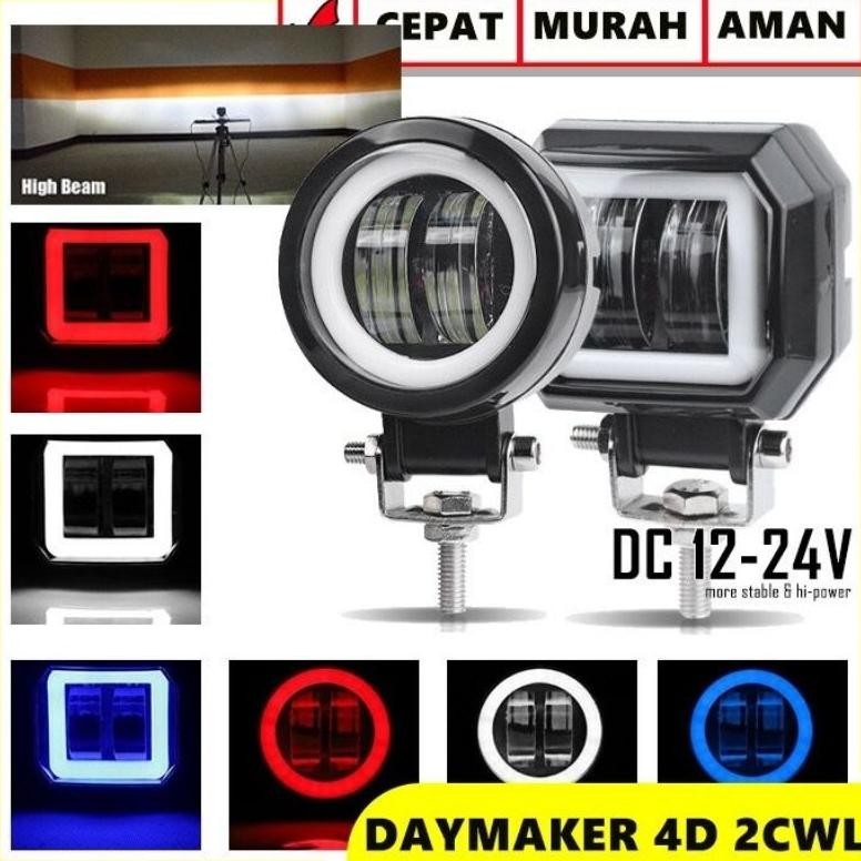 Murah Cod Lampu Daymeker Mini Dc-12 24Volt Angel Sorot Daymaker Kotak Bulat Universal Berkualitas