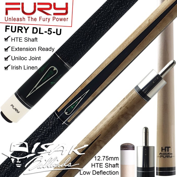 Promo Fury DL-5 Maple Pool Cue - 13 mm - Billiard Stick Stik Biliar Bilyar