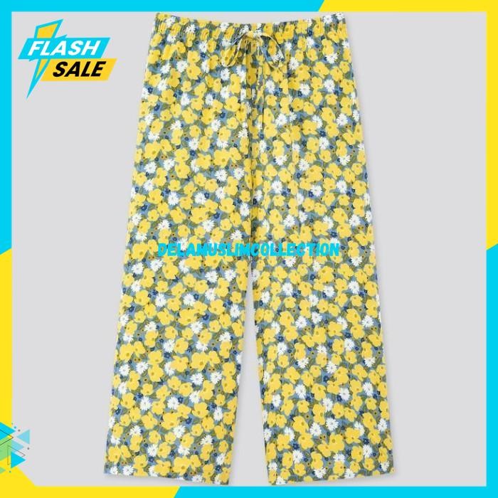 KULOT 3 4 WANITA MOTIF FLORAL BRAND UNIQLO ORIGINAL FASHION WANITA BY DELA MUSLIM COLLECTION TERDEPA
