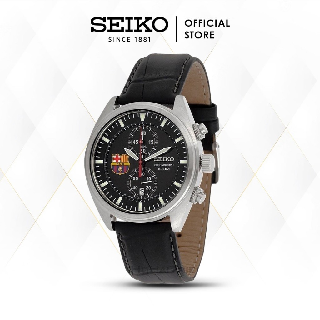 Jam Tangan Pria Seiko Barcelona Chronograph SNN269P1 SNN269 Original Kulit