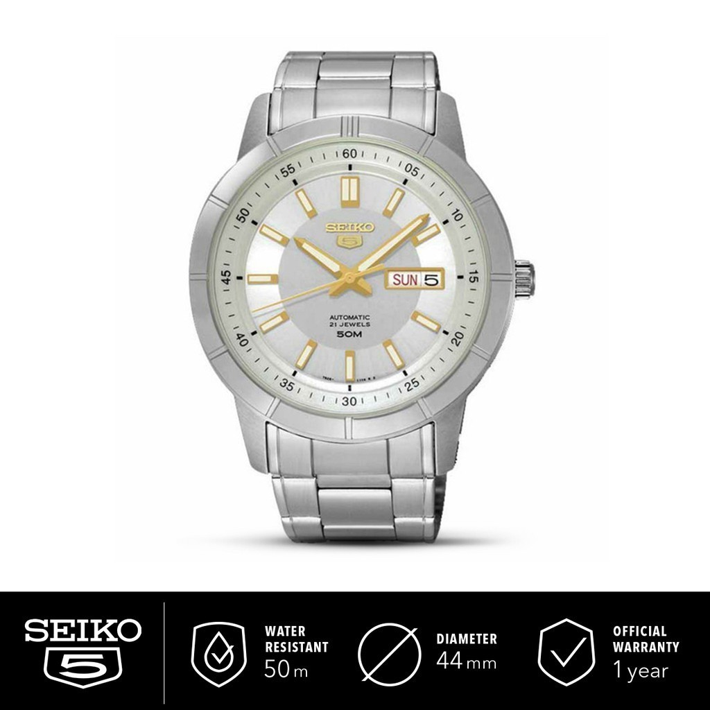 Jam Tangan Pria Seiko 5 Automatic 21 Jewels Stainless Steel SNKN53K1 Original