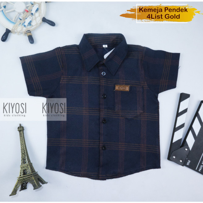 Baju Anak Casual KIYOSI Kemeja Pendek Flanel Anak Premium Kemeja Anak 0-6 Tahun (1)