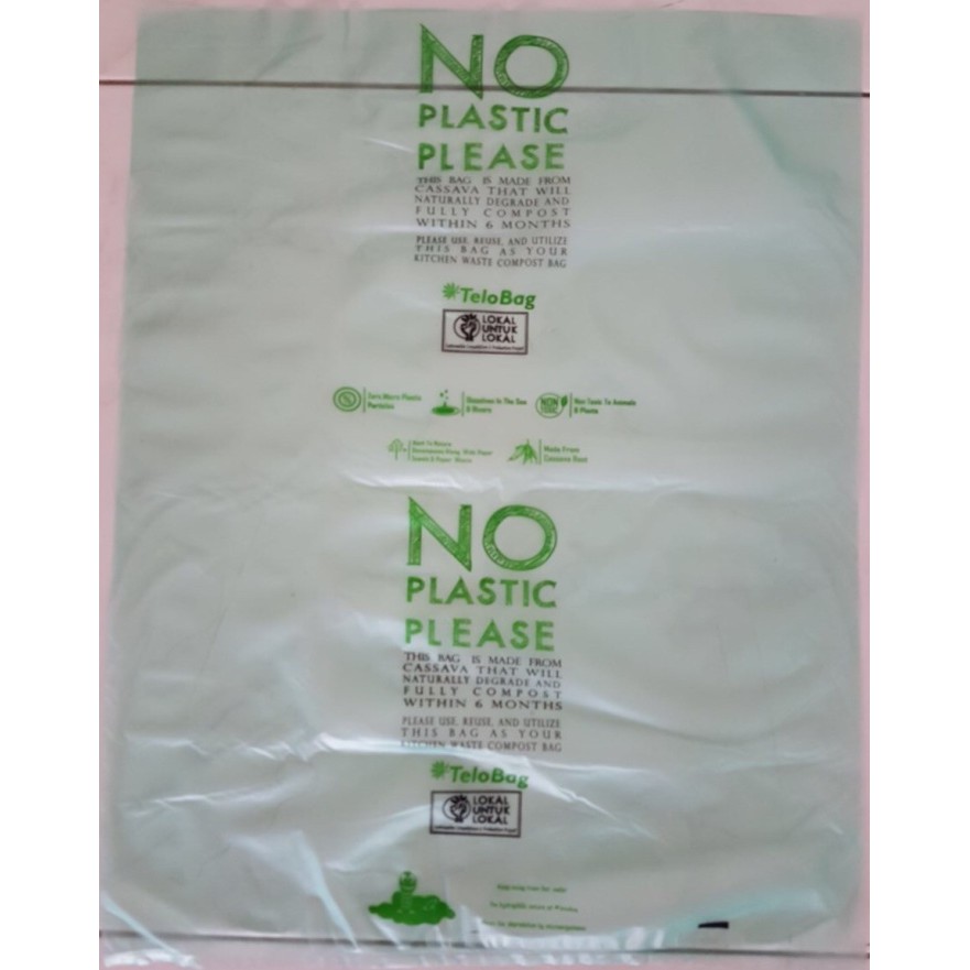 Trash bag kantong sampah organik plastik organik singkong telobag 44x6