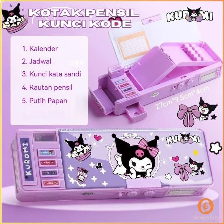

Ready Penjual LokalKotak Pensil Kunci Kode Bahan Tahan Air Kuromi Lucu / Pensil Password Multifungsi Lapis Ganda Berkapasitas Besar Murah