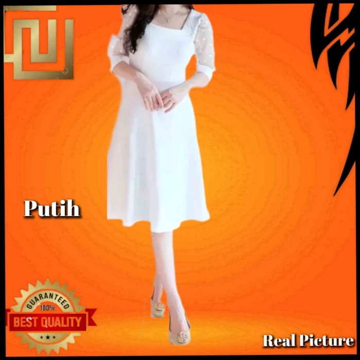 DISKON Baju Gaun Pesta Wanita Elonire Dress Natal Korea Terbaru Biru Muda