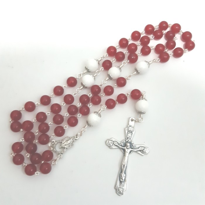 Rosario Batu Alam Giok Merah 8 Cm