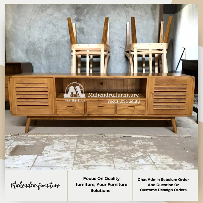 Bufet Meja TV Jati Minimalis Modern Meja TV Laci Jati Modern Klasik
