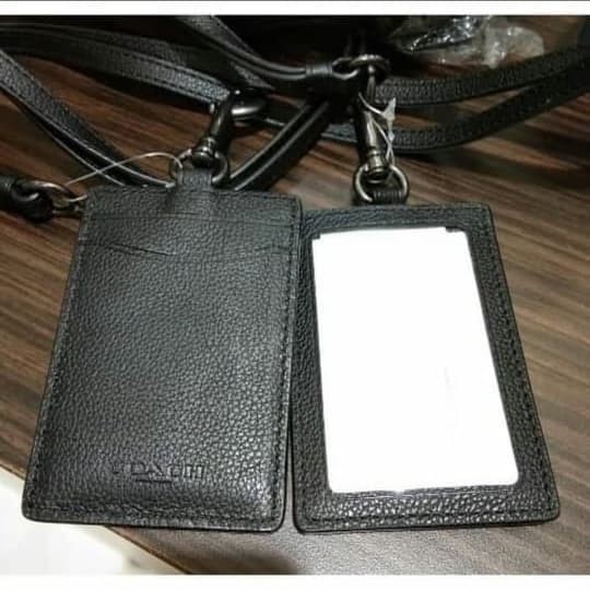 

Coach Lanyard ID Men Black Leather