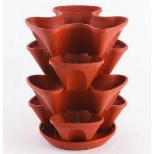 Pot Bunga Tanaman Susun 4 tingkat vertikal Gantung Green Leaf ZER