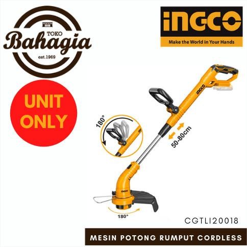 Pertukangan Mesin Potong Rumput Babat Rumput Baterai Cordless 20V Ingco Cgtli20018