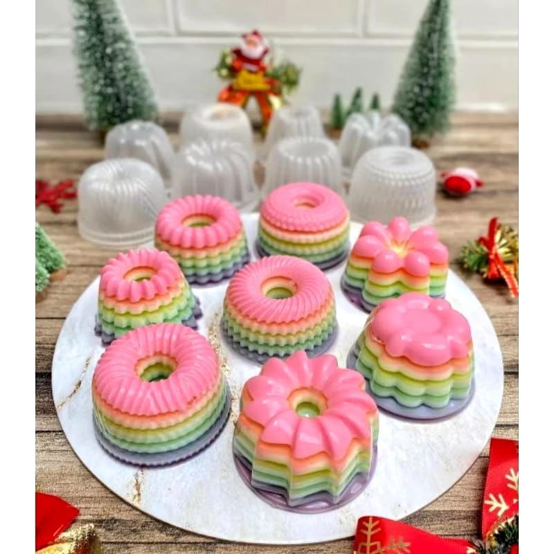 12pcs cetakan mini pudding mix cetakan mix puding jelly agar agar kue/cetakan kue kukus/cetakan kue 