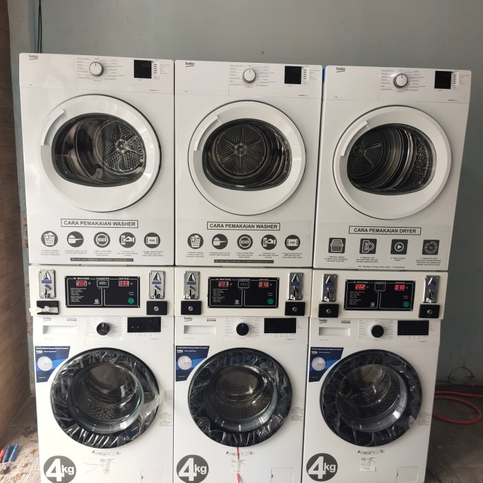 1 SET STACKER BEKO KOIN / TAP CARD MESIN CUCI DAN PENGERING LAUNDRY