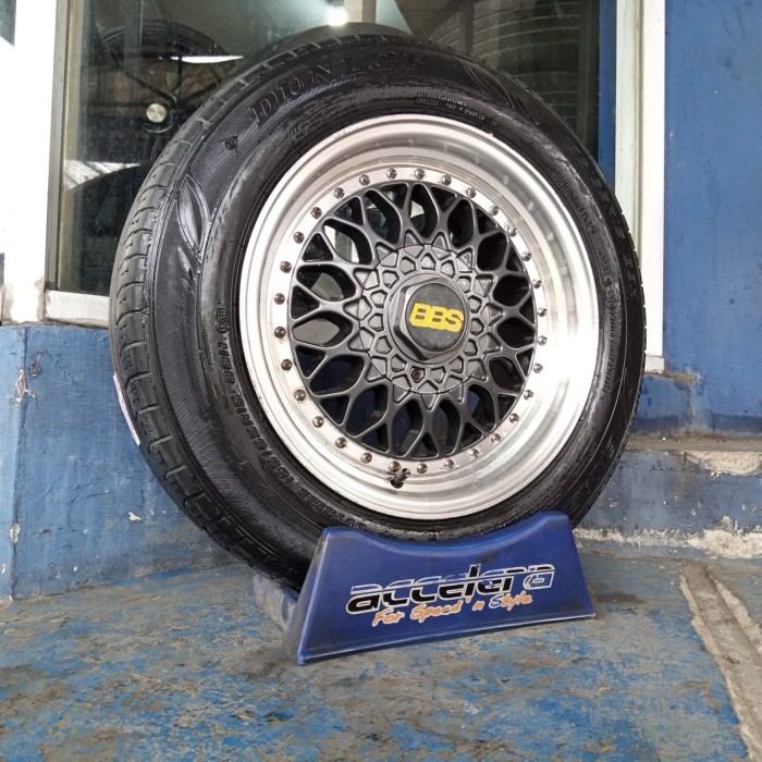 JUAL VELG MOBIL BEKAS RACING BBS RING15 PCD4X100/114.3 CELONG PLUS BAN