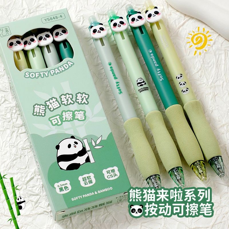 

Lexuan Panda Button Pen Hot Erasable Pen Soft Grip Cartoon for Pupils