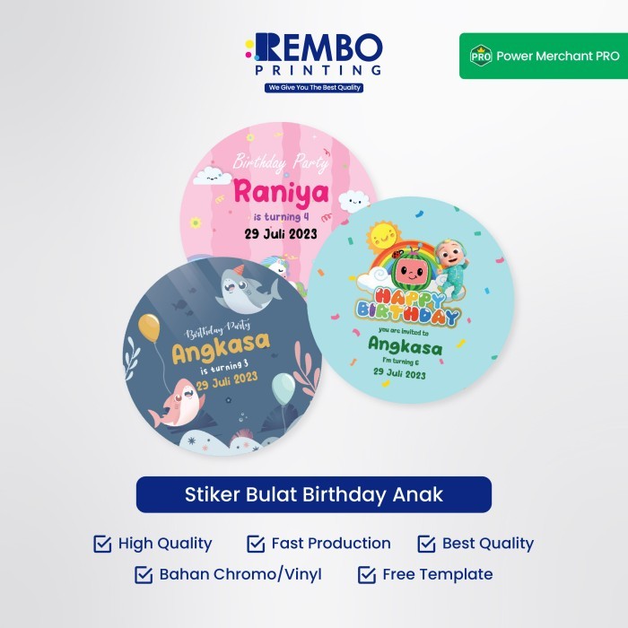 

Sticker Bulat Ulang Tahun Anak / Stiker Ultah / Birthday Sticker