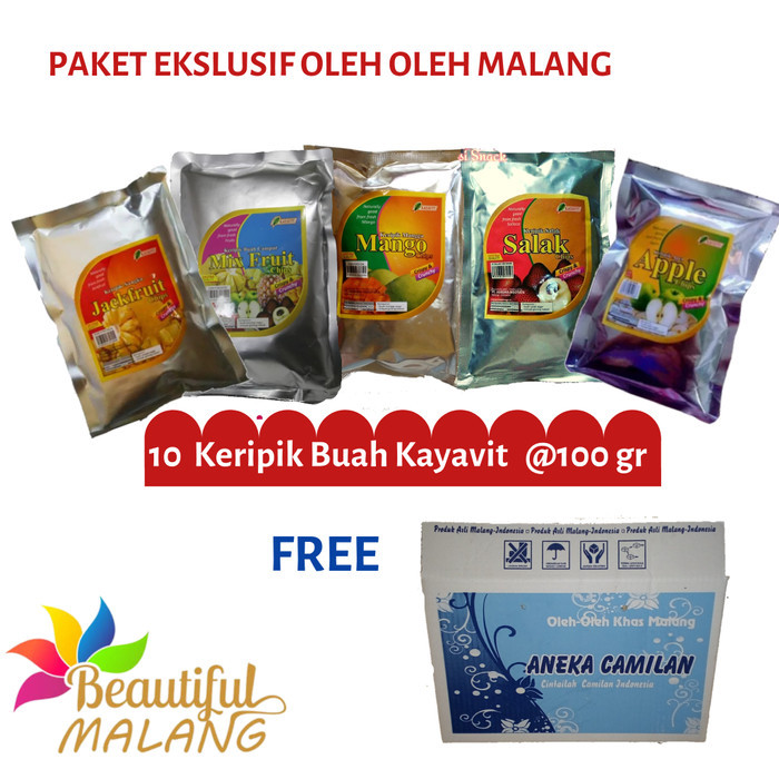 

STOK READY! PAKET HEMAT C Oleh Oleh Special Malang 10 Kripik Buah Kayavit