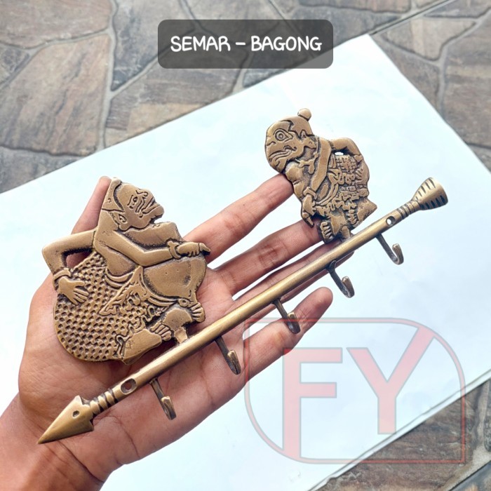 Ammos - Kapstok Kuningan / Gantungan Baju - Motif Wayang Semar Bagong