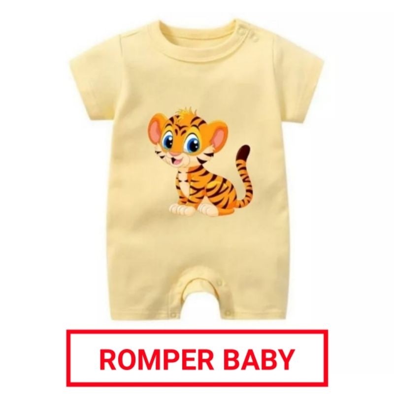 Baju Bayi Romper Lengan Pendek Baby Baju Bayi Romper Harimau