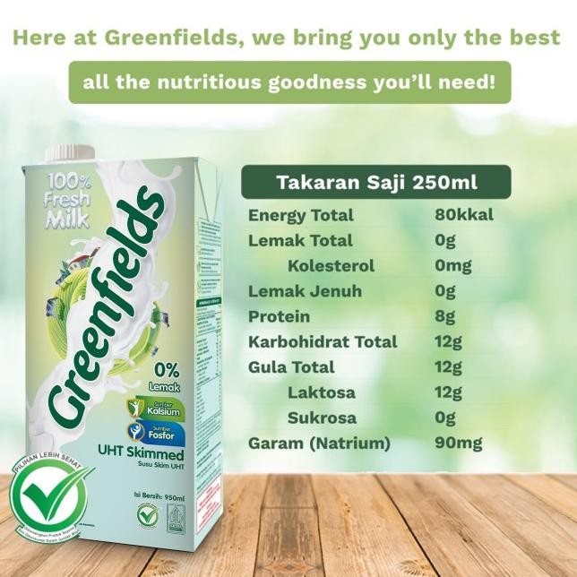 

[Triplepa] Susu Greenfields Uht Skimmed 1L X 3 Pcs