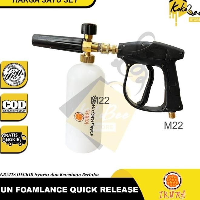 Gun Foam Lance Quick Release Coupler Set - Gun Jet Cleaner Stik Pendek