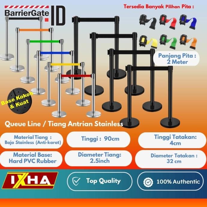 

TERMURAH - tiang pembatas tiang antrian stainless pita