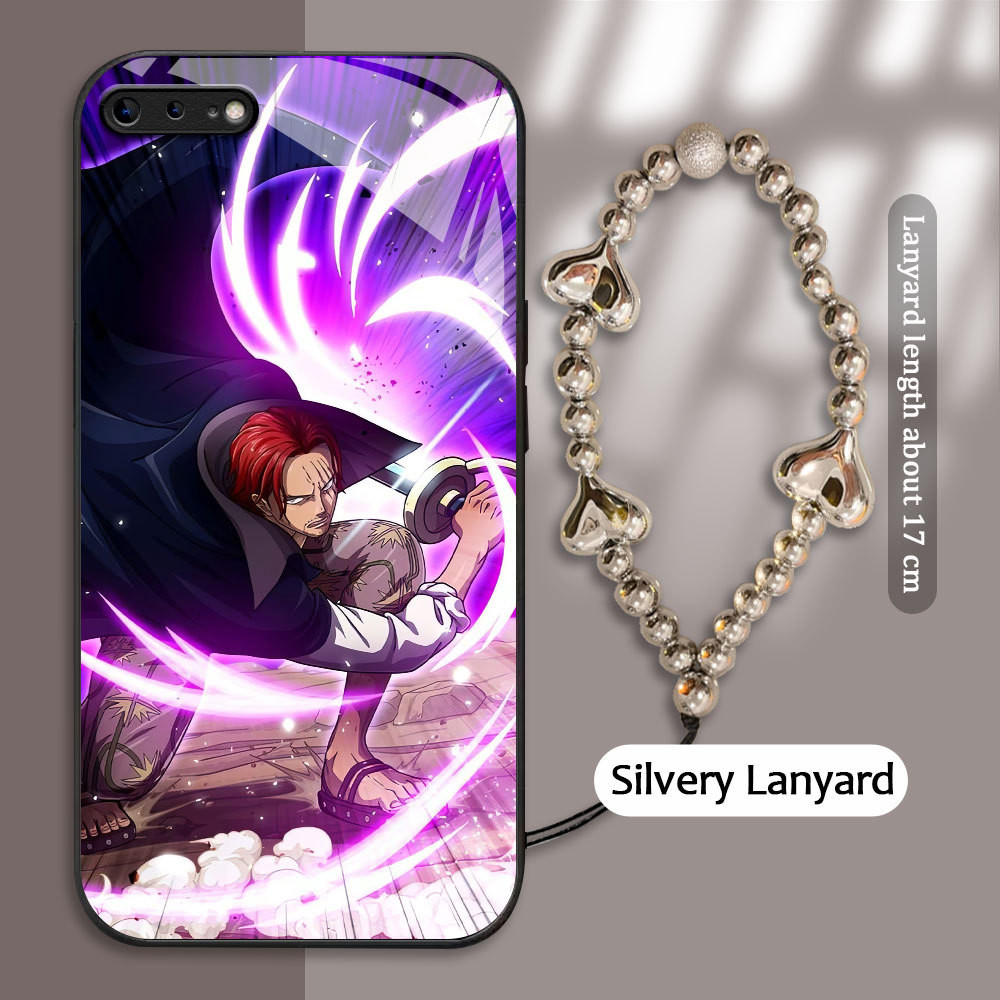 For Apple iPhone 6 6S 7 8 Plus SE2020 se2022 Casing Skin Handphone  One Piece Shanks Glass kesing Ph