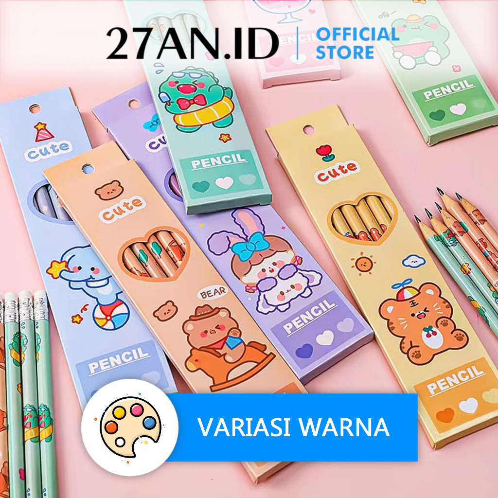 

MURAH ( 27AN.ID ) PENSIL TULIS ISI 6PCS / SET PENSIL TULIS H510 MOTIF + PENGHAPUS / PENSIL SET LUCU
