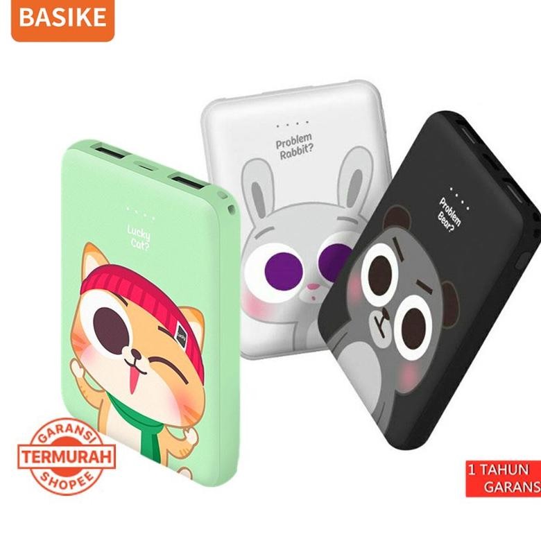 Powerbank Fast Charging Basike Mini Portable Dual Usb Led Fast Charging 5000Mah 10000 Mah Korea Cute