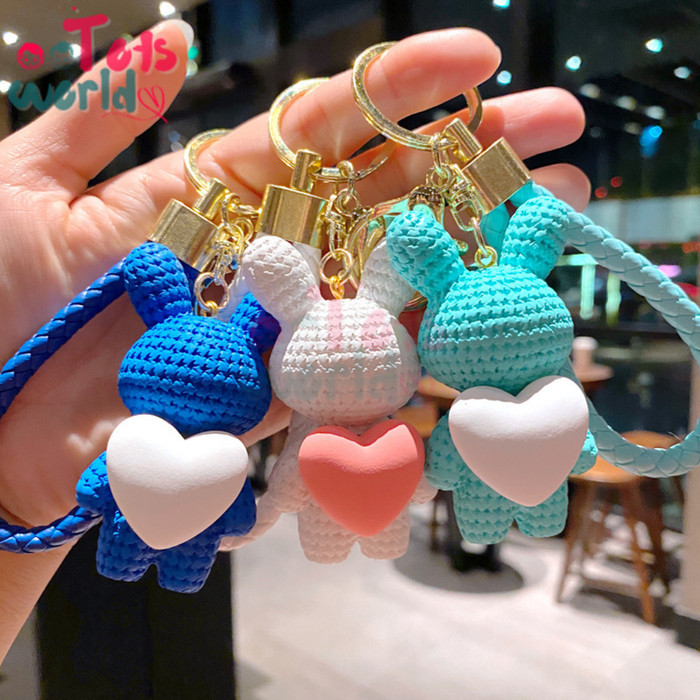 

Beli - Gantungan Kunci Rabbit Love Couple Keychain Kelinci Hati Lucu Mewah Gantungan Kunci Tas Rumah