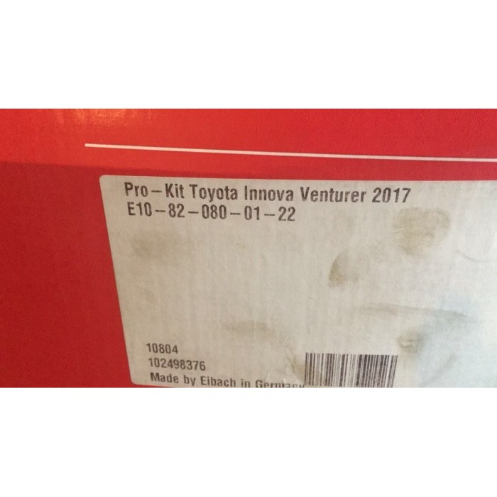 Per Eibach Prokit Mobil Toyota Innova Venturer Diesel Lowering Kit New