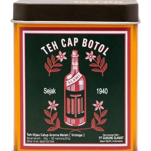 

Teh Cap Botol Vintage Teh Hijau Celup Aroma Melati 40 G