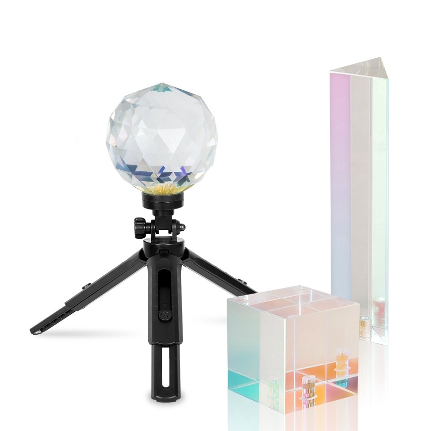 

Selens Fotografi Prisma Kaca Optik dengan Set Tripod Stand Poligon RGB Lapisan Warna-warni Kubus Bola Kristal Pelangi untuk Pemotretan Kamera Ponsel |A05B362A|