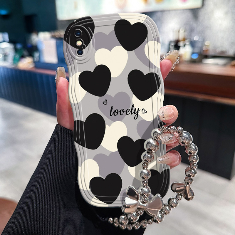 Casing Hp Untuk iPhone X XS Max Xr Case HP Casing pola cinta Kesing Anti Drop rantai Kasing Softcase