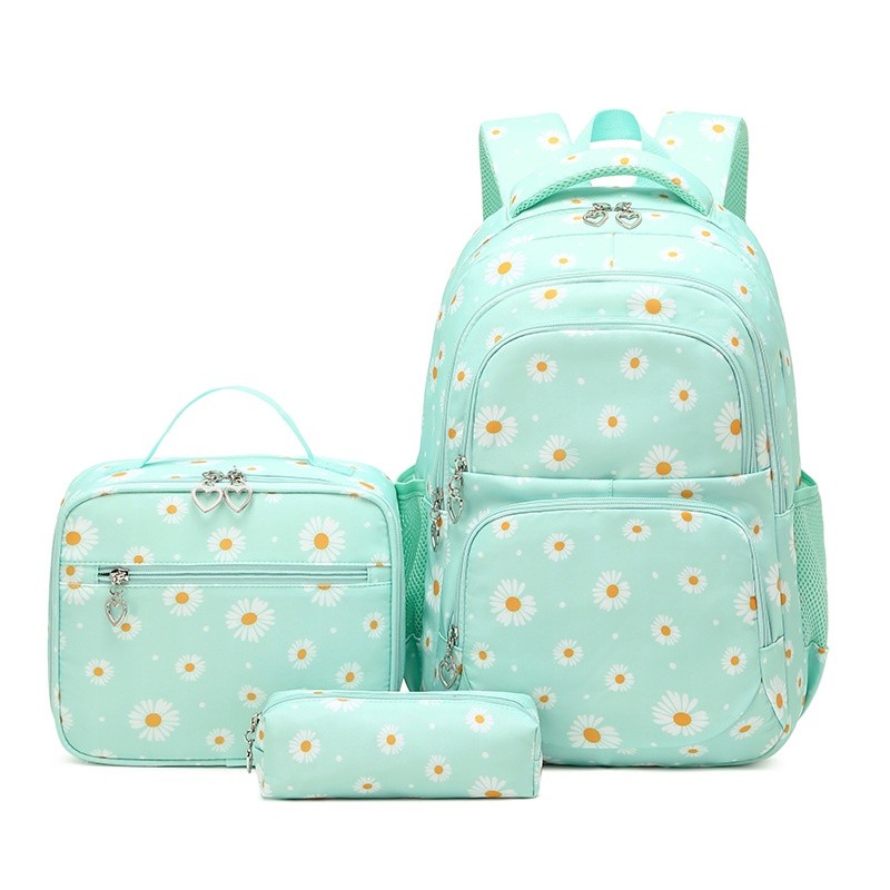 

Set Tas Sekolah Pola Daisy Segar 3 Buah/Set, Ransel Tahan Air dengan Tas Makan Siang dan Tempat Pensil untuk Anak Perempuan |0A2DDF49|